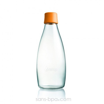 Gourde verre 800 ml - ORANGE