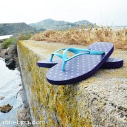 Tongs naturelles POLKA AZUR