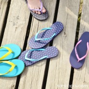 Tongs naturelles POLKA AZUR