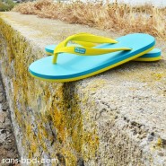 Tongs naturelles BLUE-YELLOW