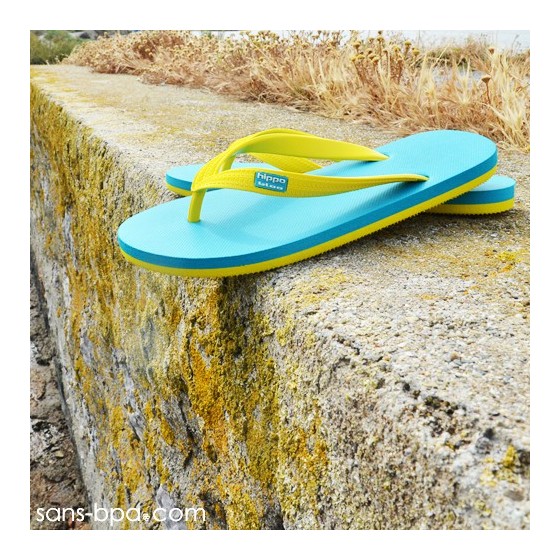 Tongs naturelles BLUE-YELLOW