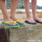 Tongs naturelles BLUE-YELLOW