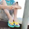 Tongs naturelles BLUE-YELLOW