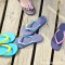 Tongs naturelles BLUE-YELLOW