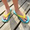 Tongs naturelles BLUE-YELLOW