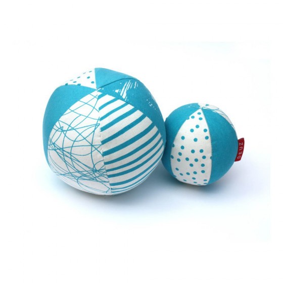 Balle bébé coton BIO - Azur