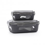 Contenant verre & silicone 370 ml - Ardoise