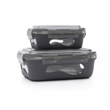 Contenant verre & silicone 370 ml - Ardoise 2