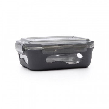Contenant verre & silicone 850 ml - Ardoise