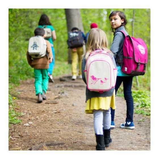 Cartable maternelle lin enduit Moineaux