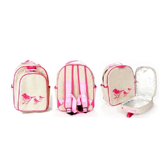 Cartable maternelle lin enduit Moineaux