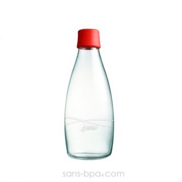 Gourde verre 500 ml ROUGE