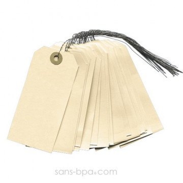 Lot 25 étiquettes américaines cartonnées beige 2