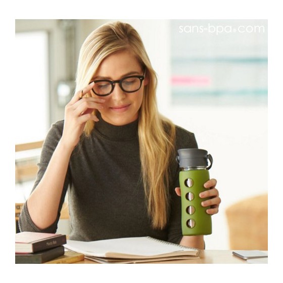 Gourde verre 475 ml Collection Café - Bleu