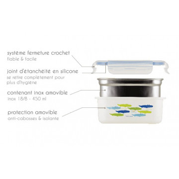 Boite inox compartiments 320ml - CLEAR 2