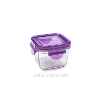 Contenant verre Snack Cube 210ml - Framboise