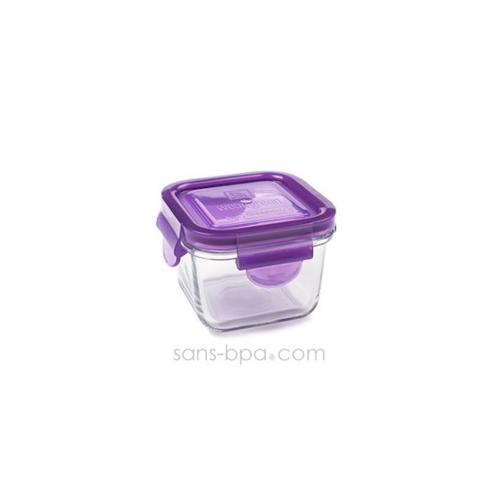 Contenant verre Snack Cube 210ml - Framboise