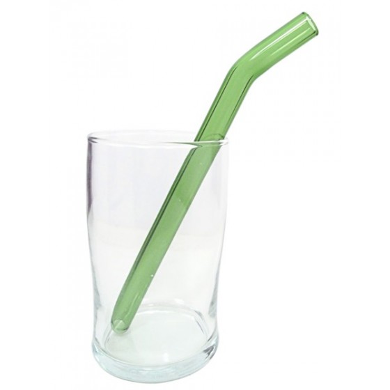 Paille verre Smoothie Courbe Courte GREEN - SSM07BGGN