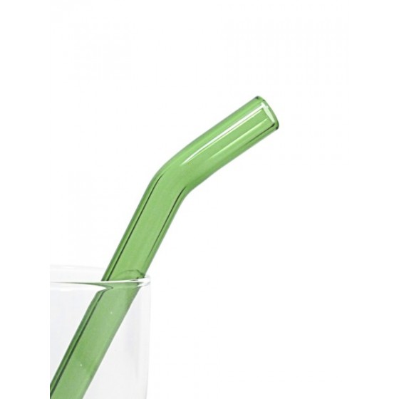 Paille verre Smoothie Courbe Courte GREEN - SSM07BGGN