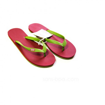 Tongs naturelles Kids BURGUNDY - GREEN