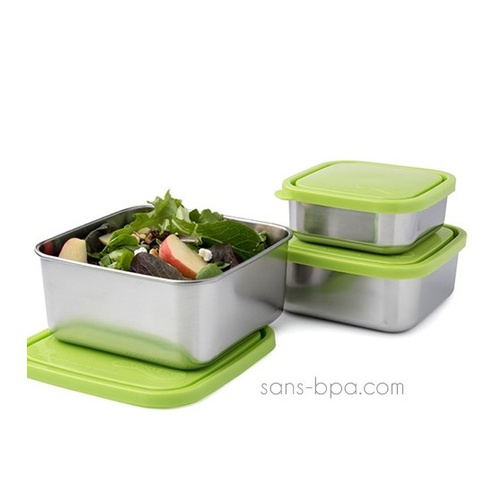 Trio boites inox carrées gigognes