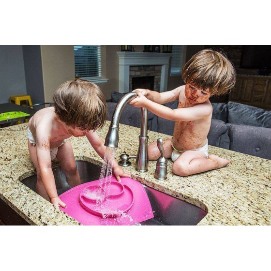 Assiette antidérapante Happy Mat - Pink