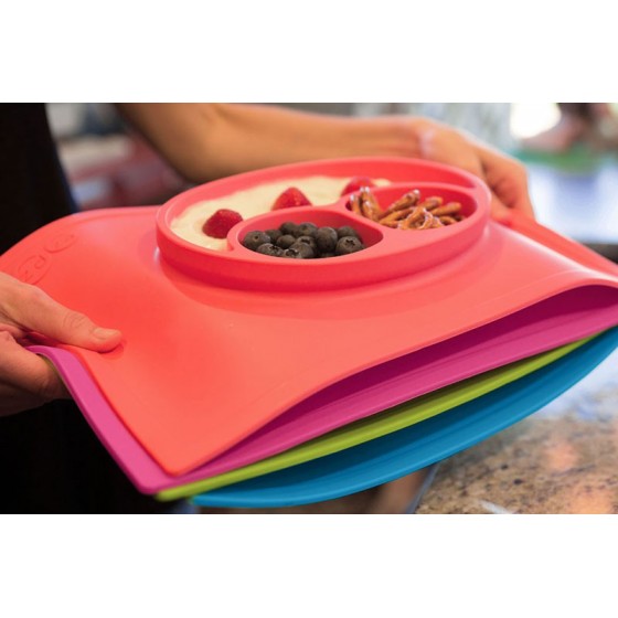 Assiette antidérapante Happy Mat - Pink