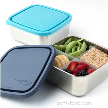 Boite inox carrée To Go compartiment MEDIUM - Ciel 2