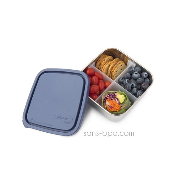 Boite inox carrée To Go compartiment MEDIUM - Ciel