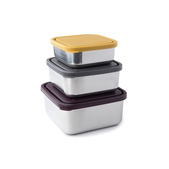 Trio boites inox carrées gigognes