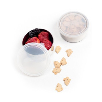 Lot 2 couvercles de rechange Cristal - Modèle médium - Pomme- KIDS KONSERVE 2