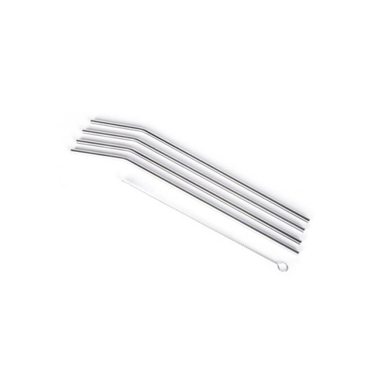 Lot 4 pailles inox LONGUES