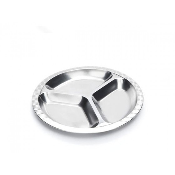 Assiette à compartiments inox - GRAND