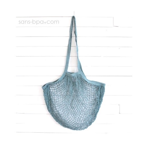 Filet à provisions anses longues - Bleu