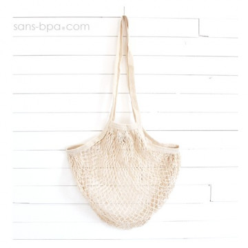 Filet à provisions anses longues - Ecru