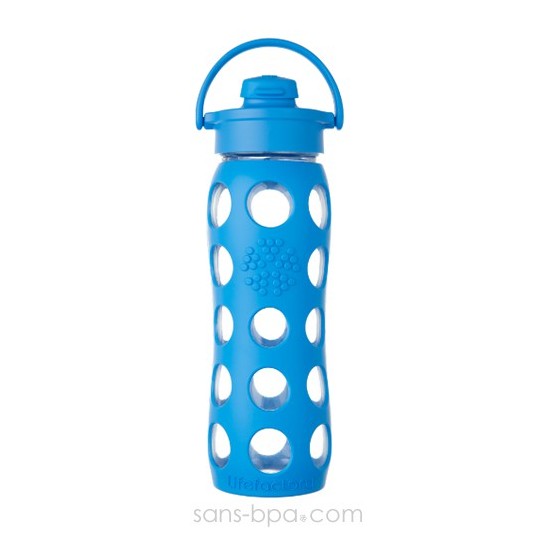 Bouteille verre 650ml FLIP - Turquoise