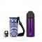 Pack gourde isotherme Pink 500 ml & sa housse Strip Ecococoon