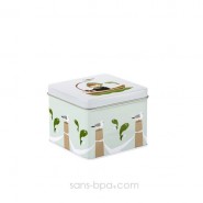 Boite cube métal HIBOU VIOLET