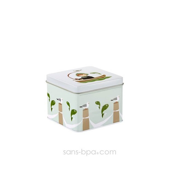 Boite cube métal HIBOU VIOLET