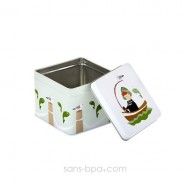 Boite cube métal HIBOU VIOLET