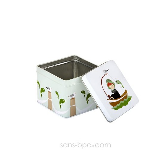 Boite cube métal HIBOU VIOLET