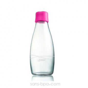 Gourde verre 800 ml - PINK FLUO