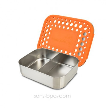 Boite compartiment 100% inox DUO ORANGE - DOTS