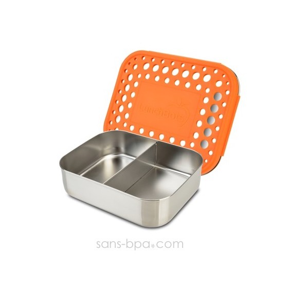 Boite compartiment 100% inox DUO ORANGE - DOTS