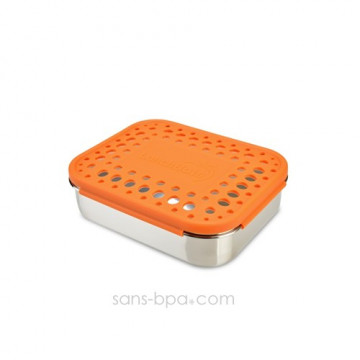 Boite compartiment 100% inox DUO ORANGE - DOTS 2