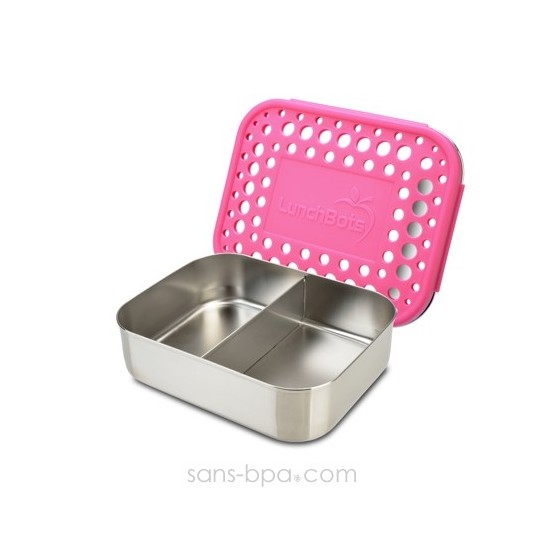 Boite compartiment 100% inox DUO PINK - DOTS