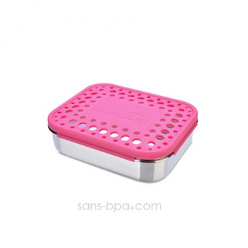 Boite compartiment 100% inox DUO PINK - DOTS 2