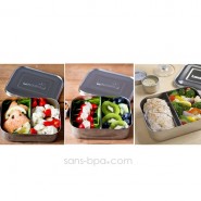 Boite compartiment 100% inox DUO PINK - DOTS