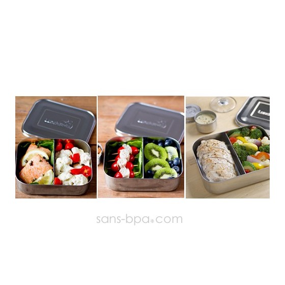Boite compartiment 100% inox DUO PINK - DOTS