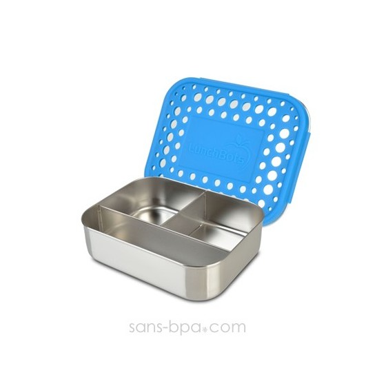 Boite 3 compartiments 100% inox TRIO AZUR DOTS